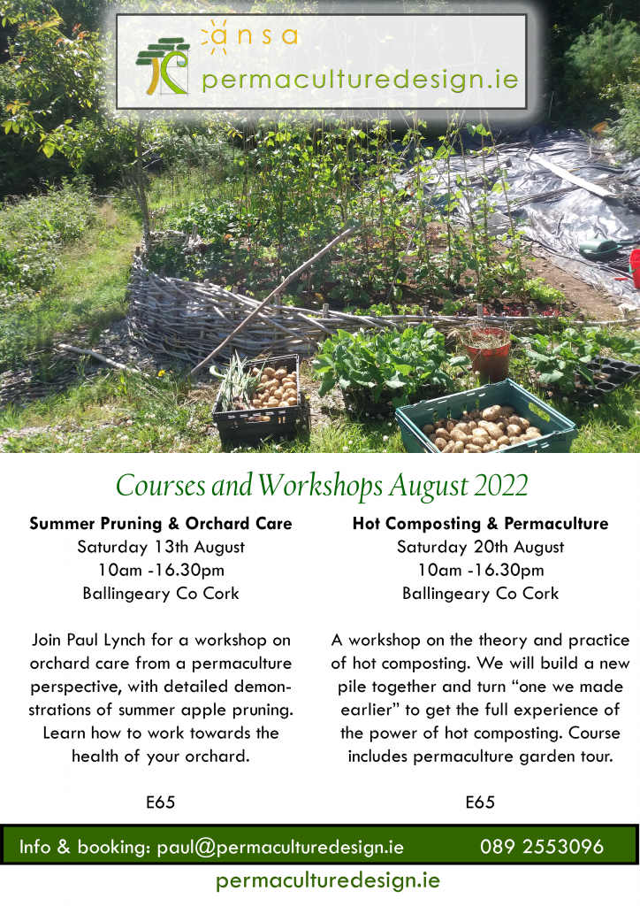 Summer pruning and hot composting courses poster